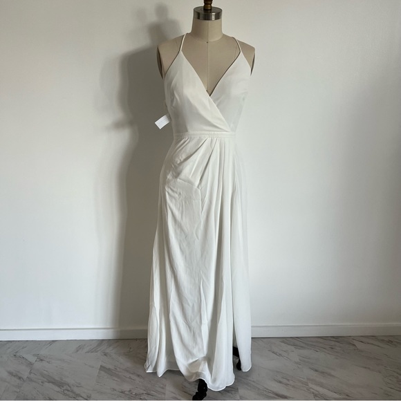 Fame and partners white wrap maxi cross dress us2 - Picture 2 of 5